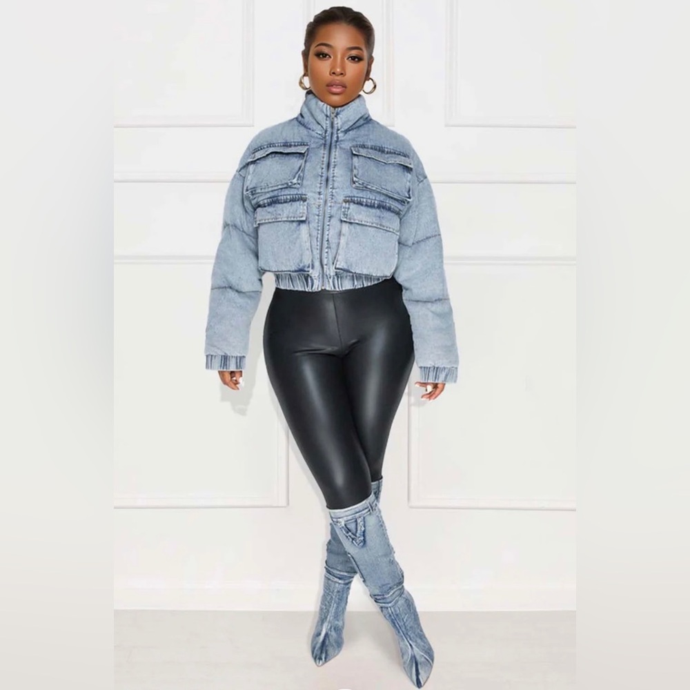 🔥Shayla Denim Bomber Jacket🔥😍 Sm-Xlge